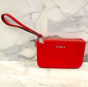 FURLA Red Leather Wristlet